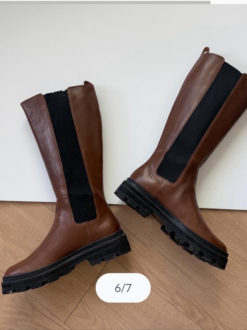 Madewell Brown Poppy Tall Lugsole Boots - Picture 6 of 8